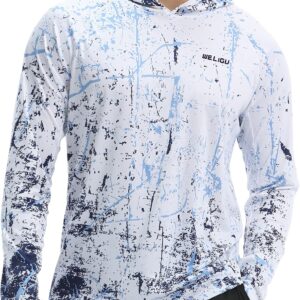 Men’s UPF 50+ Sun Protection Hoodie Shirt Long Sleeve SPF Fishing Outdoor UV Hiking Lightweight Shirts