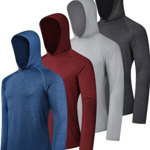 OYGSieg Men’s Athletic Hoodies Long Sleeve Fishing Shirts for Men UPF SPF UV Sun Protection Shirts Lightweight Rash Guards