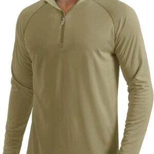 MAGCOMSEN Men’s Long Sleeve Sun Shirts UPF 50+ Tees 1/4 Zip Up Fishing Running Rash Guard T-Shirts Outdoor Shirt