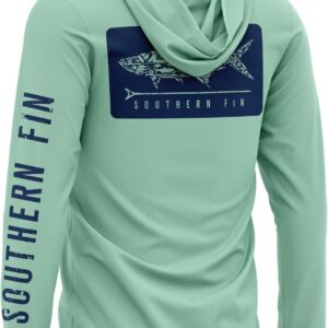 Southern Fin Apparel Performance Fishing Hoodie Shirt for Men Women UPF UV 50+ Lightweight With Hood