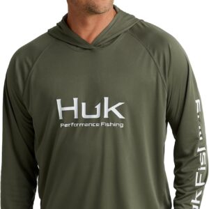 HUK Men’s Pursuit Vented Long Sleeve Hoodie, Fishing Shirt with Hood