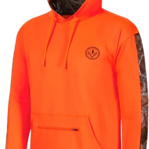 BASSDASH Men’s Hunting Fleece Hoodie Midweight Water Resistant Performance Camo Fishing Outdoor Pullover Sweatshirt FS29M