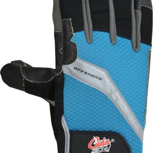 CUDA Offshore Durable Velcro Secured Water Repellent Fishing Gloves with Cut Resistant Padded Palms, Thumb and Index Finger Touchscreen Control