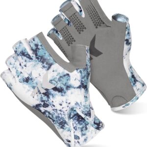 KastKing Gill Raker II Gloves, UPF 50 FrostWeave Yarn Cooling Fabric, Non-Slip Grip, Quick-Dry, Short Cuff Comfort, Reflective Logo, Fishing, Hiking, Outdoors