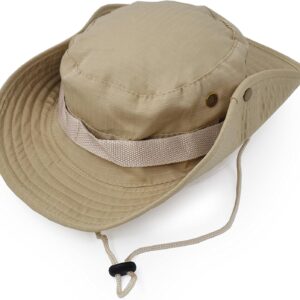 Outdoor Wide Brim Sun Protect Hat, Classic US Combat Army Style Bush Jungle Sun Cap for Fishing Hunting Camping