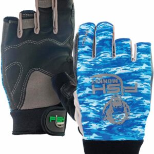 Fish Monkey UPF 50+ Four Way Stretch with Exposed Fingers Quick Dry Superior Non Slip Grip Fishing Gloves for Men and Women