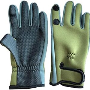 ellostar Waterproof Neoprene Fingerless Magic Strap Fishing Glove Hiking Camping Gloves