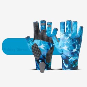 Fishing Gloves Summer Outdoor Cycling Fishing Catching Fish UV Sun Protection Ice Silk Half Finger Gloves