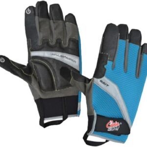 CUDA Offshore Durable Velcro Secured Water Repellent Fishing Gloves with Cut Resistant Padded Palms, Thumb and Index Finger Touchscreen Control