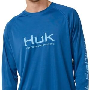 HUK Mens Pursuit Vented Long Sleeve Shirt, +30 UPF Fishing Shirt
