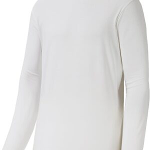 BASSDASH Men’s Ultra Soft Cotton Blend UPF 50+ Long Sleeve Fishing Shirt UV Sun Protection Casual Performance Tee