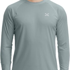 Men’s Long Sleeve Shirt UPF 50+ Sun Shirts UV Protection Quick Dry Lightweight Shirt Hiking Fishing Swim T Shirt