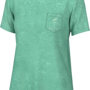 HUK Women’s Short Sleeve Mineral Wash Pocket Tee, Fishing T-Shirt