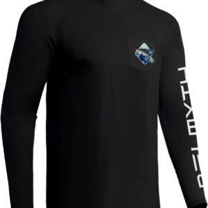 Palmyth Pocket Fishing Shirts for Men Long Sleeve UPF 50+ T Shirt Sun Protection Tee