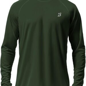 Roadbox Mens UV Sun Protection Shirts, UPF 50+ Outdoor Long Sleeve SPF Swimming Rash Guard, Hiking Running Fishing Shirts