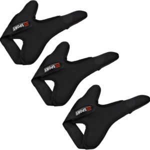 Double-Finger Gloves, 3 Pack Anti-Slip Fishing Glove, Professional Finger Gloves Protector Unisex Elastic Band Glove for Outdoor Fishing, Fit Right Hand