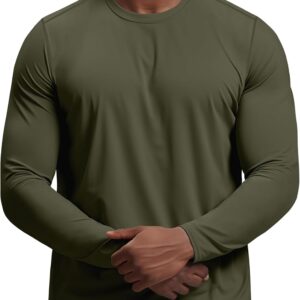 Moisture Wicking Athletic Shirts for Men Long Sleeve Workout Running Gym Performance Tee UV/Sun Protection