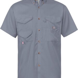 Alimens & Gentle Short Sleeve Fishing Shirt Wicking Fabric Sun Protection Casual Button Down Shirts