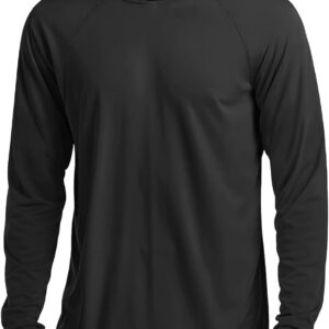 MAGCOMSEN Men’s Hooded UPF 50+ Sun Protection T Shirts Long Sleeve Athletic Fishing Shirts Rash Guards