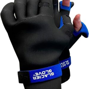 Glacier Glove Unisex Pro Angler Waterproof Flexible Fleece Lined Resistant Neoprene Touchscreen Slit Finger Winter Fishing Hunting Outdoor Protective Glove
