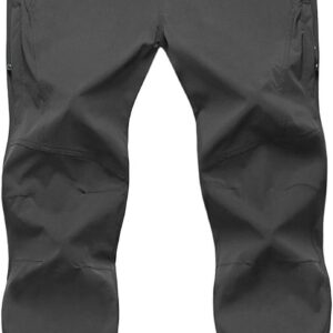 TBMPOY Men’s Lightweight Hiking Pants with Belt 5 Zip Pockets Waterproof Quick-Dry Travel Fishing Work Outdoor Pants