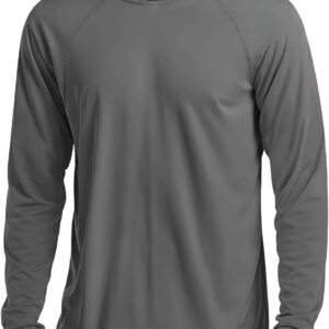 MAGCOMSEN Men’s Hooded UPF 50+ Sun Protection T Shirts Long Sleeve Athletic Fishing Shirts Rash Guards