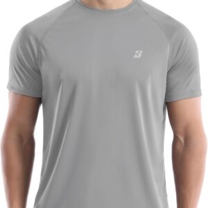 Roadbox Men’s Rash Guard Short Sleeve – UPF 50+ UV Sun Protection SPF Shirts – Quick Dry Lightweight Fishing Swim T-Shirt