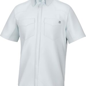 HUK Diamond Back Solid Short Sleeve Button, Fishin...