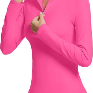 Golf Shirts for Woman UPF 50+ Sun Protection Quick Dry Lightweight Long Sleeve Polo Shirts for Woman Rash Guard