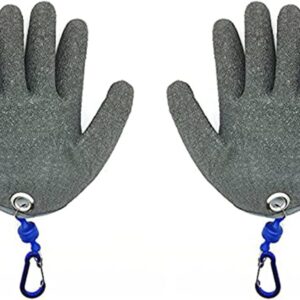 TOPIND Anti-Cut Fishing Glove Catch Fish Gloves Hunting Gloves Anti-Slip and Waterproof PE Wire Woven Latex Fishing Hunting Gloves with Magnet Release Fishing Tools