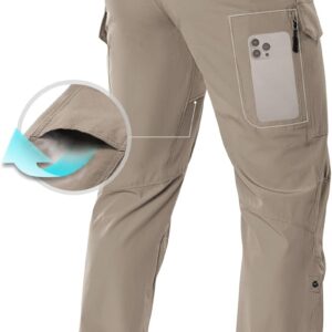 Moosehill Men’s Hiking Cargo Pants Lightweight Water-Resistant Tactical Work Pants Quick Dry for Fishing Golf Travel Outdoor