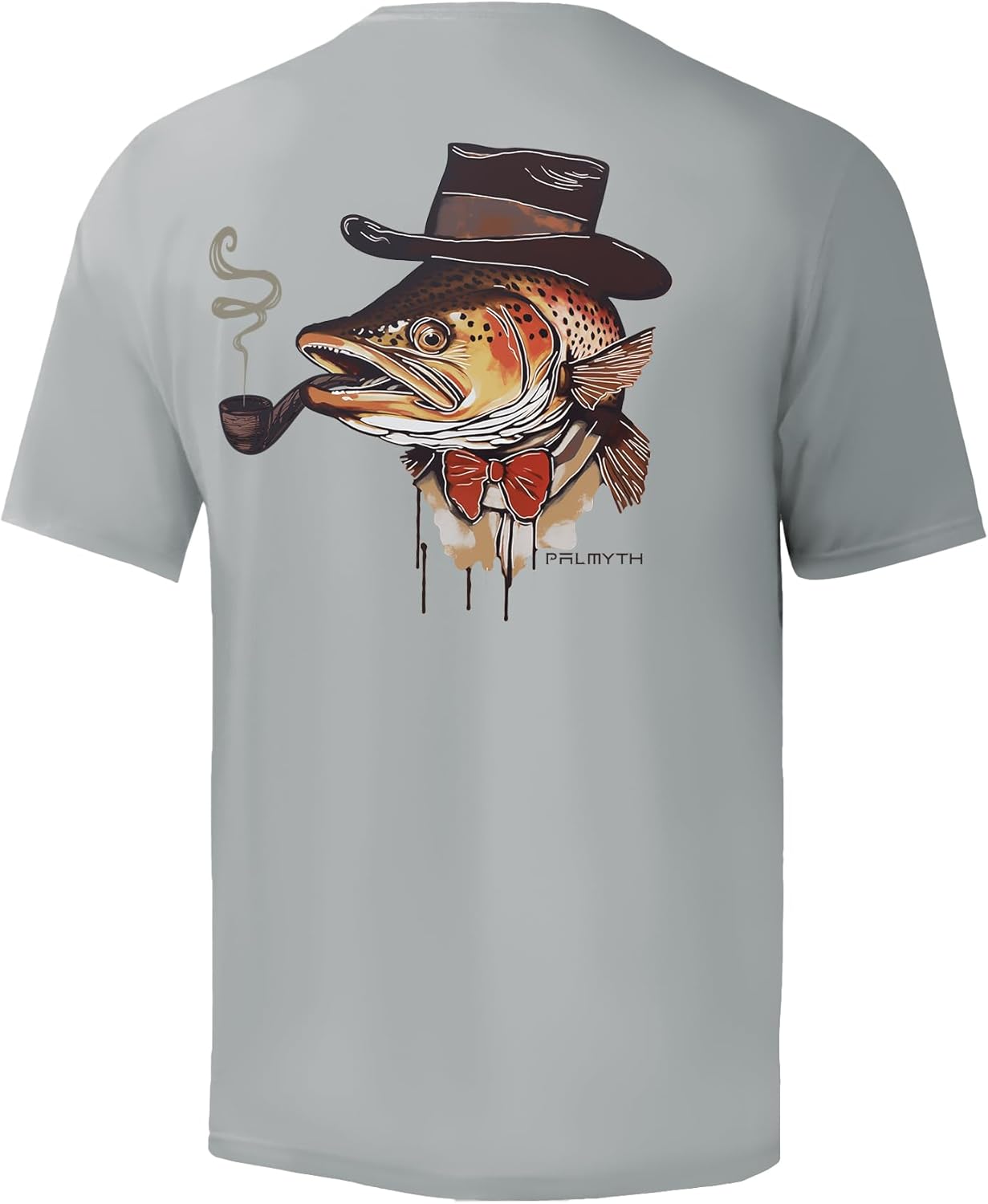 Palmyth Men's Fishing Shirt Short Sleeve Sun Protection UV UPF 50+ SPF T-Shirt