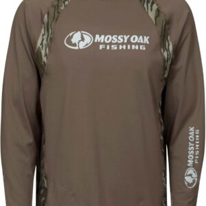 Mossy Oak Men’s Fishing Shirts Long Sleeve with UPF 40+ Sun Protection