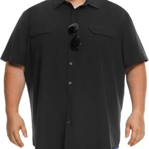 Big and Tall Mens Fishing Shirt UPF 50+ Sun Protection Shirt SPF Quick Dry 2XL-6XL