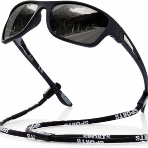 suoso Polarized Sports Sunglasses for Men: UV400 Protection Glasses Womens Wrap Around Goggles for Driving Fishing