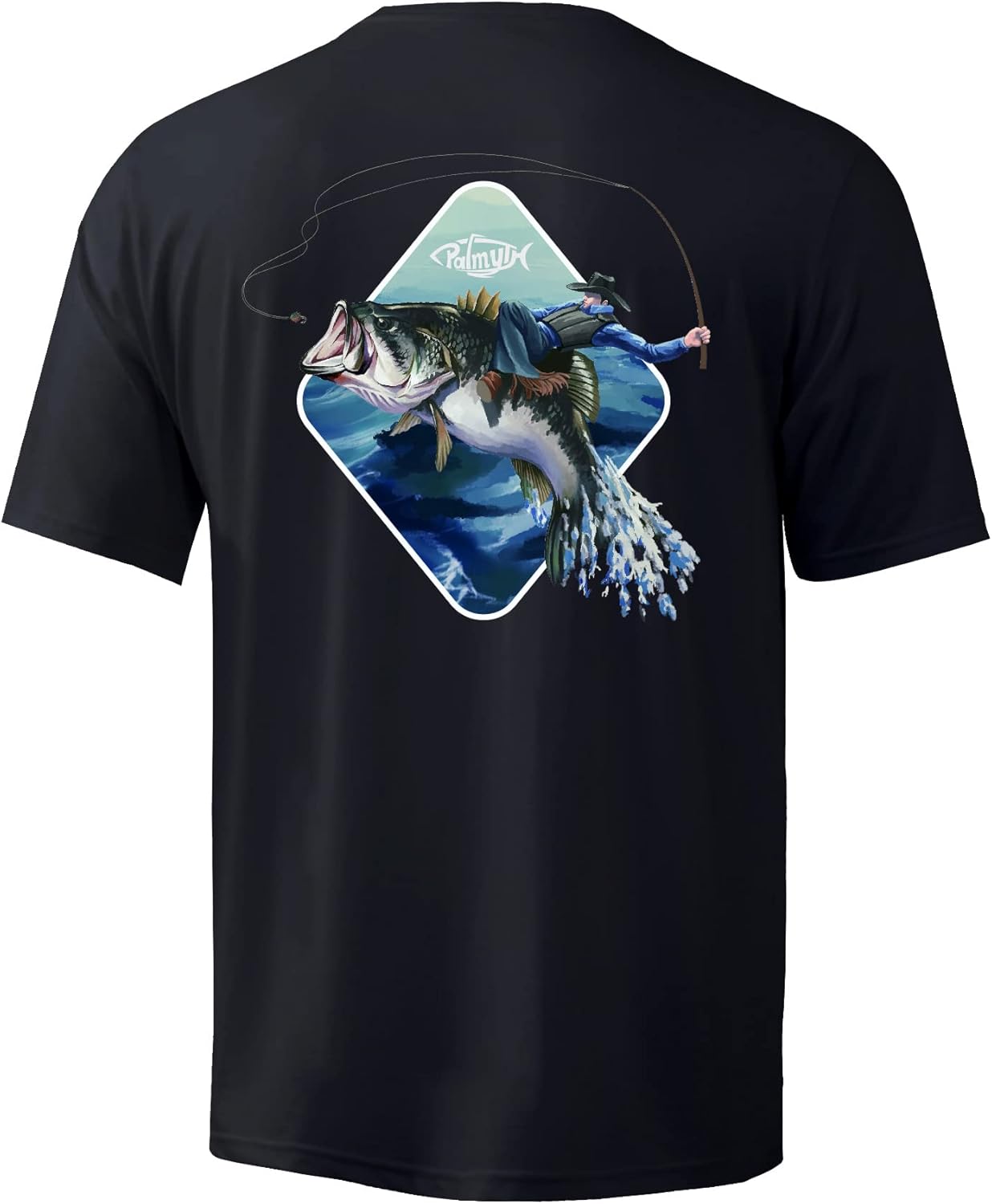 Palmyth Men's Fishing Shirt Short Sleeve Sun Protection UV UPF 50+ SPF T-Shirt