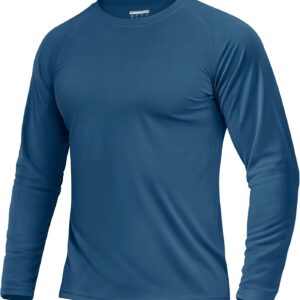 Boladeci Men’s UPF 50+ Sun Protection UV SPF Shirts Long Sleeve Lightweight Quick Dry Swim T-Shirts Rash Guard