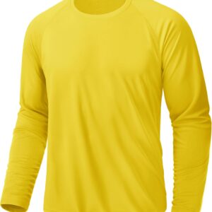 KEFITEVD Men’s UV Sun Protection UPF 50+ Shirts Long Sleeve Rash Guard Workout Quick Dry Shirt for Hiking Fishing Swimming