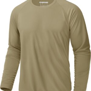 KEFITEVD Men’s UV Sun Protection UPF 50+ Shirts Long Sleeve Rash Guard Workout Quick Dry Shirt for Hiking Fishing Swimming