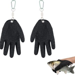 2pcs Fishing Gloves for Man, Professional Catch Fish Gloves with Magnet Release Anti-Slip Puncture-Resistant Fish Handling Gloves Supplies Fishing Accessories for Catching, Handling, Cleaning