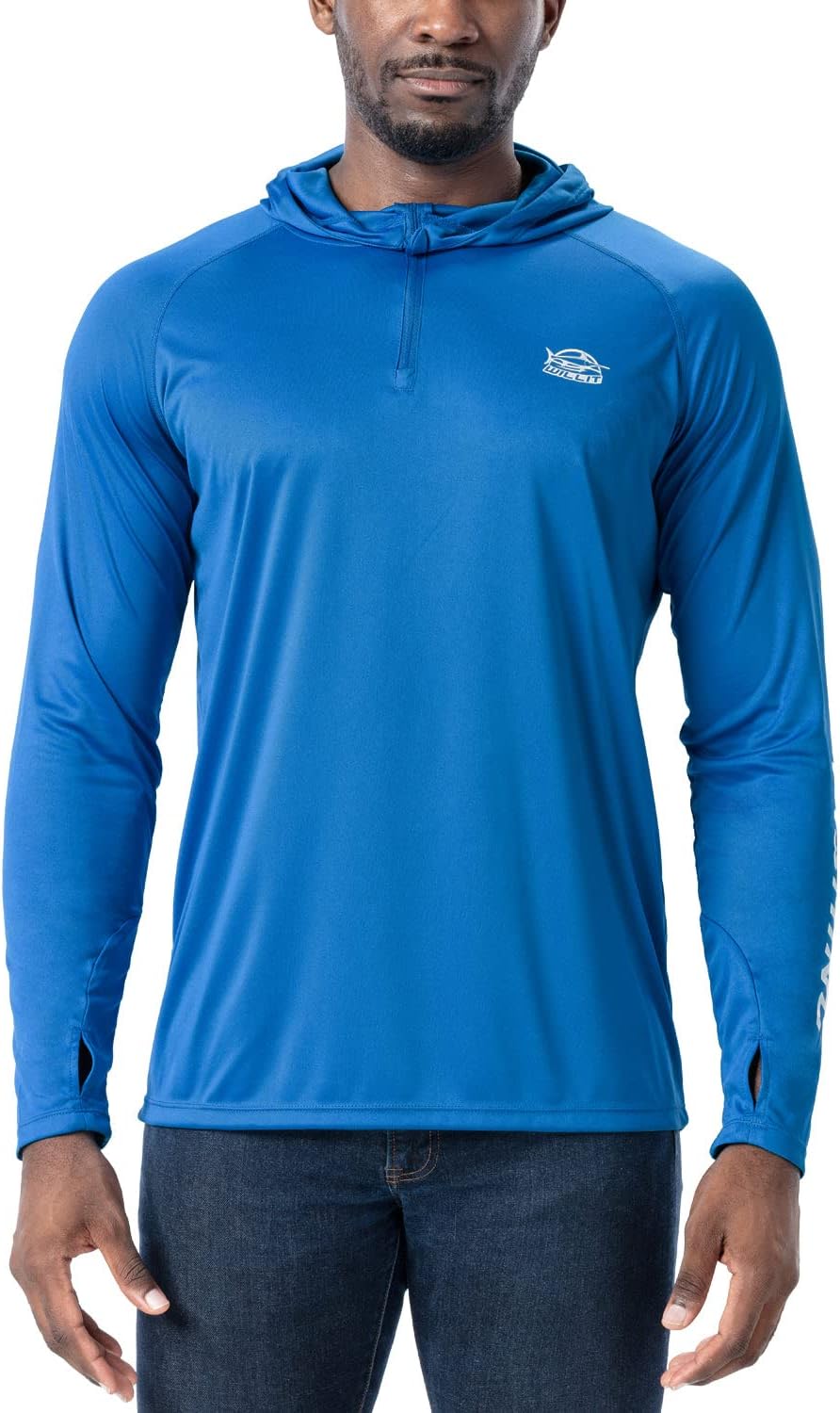Willit Men's UPF 50+ Sun Hoodie Fishing Shirt Half Zip Long Sleeve SPF Hiking Shirt Lightweight