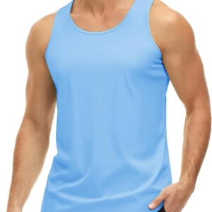MAGCOMSEN Men’s UPF 50+ Tank Top Quick Dry Summer Workout Muscle Sleeveless Shirts for Swim Beach Bodybuilding
