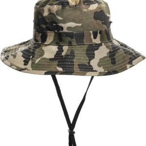 Boys Camo Sun-Bucket-Hat Summer Outdoor Safari Fis...