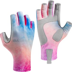 BASSDASH ALTIMATE UPF 50+ Women’s Fishing Gloves UV Sun Protection Fingerless Gloves for Kayaking Paddling Hiking Cycling Driving Shooting Training