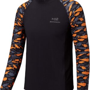 BASSDASH Youth UPF50+ Camo Long Sleeve Fishing Shirt UV Protection Quick Dry Tee