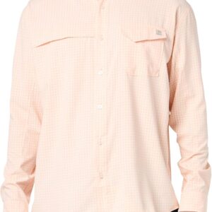 HUK Men’s Tide Point Pattern Long Sleeve Shi...