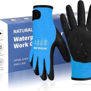 100% Waterproof Gloves for Men & Women,Winter Work Gloves with Grip for Cold Weather