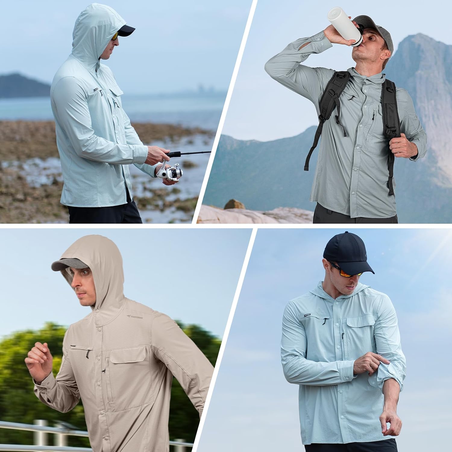 KastKing Baxter Pass UPF 50+ Long Sleeve Shirt with Hood - Breathable, Quick-Dry, 4-Way Stretch, Multi Design for Outdoors - Image 7