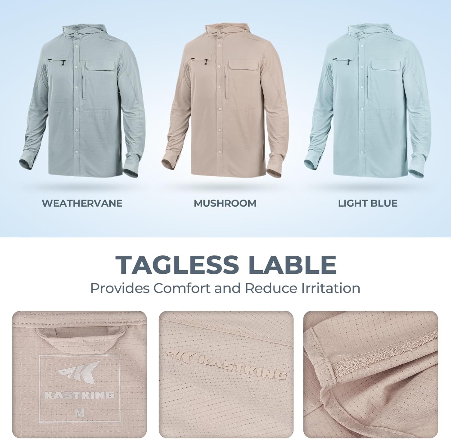 KastKing Baxter Pass UPF 50+ Long Sleeve Shirt with Hood - Breathable, Quick-Dry, 4-Way Stretch, Multi Design for Outdoors - Image 6