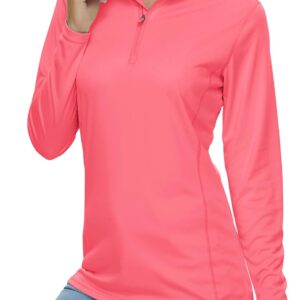 MAGCOMSEN Women’s Shirts Long Sleeve 1/4 Zip UPF50+ UV Sun Protection Quick Dry Workout Hiking Athletic Shirts Rash Guard